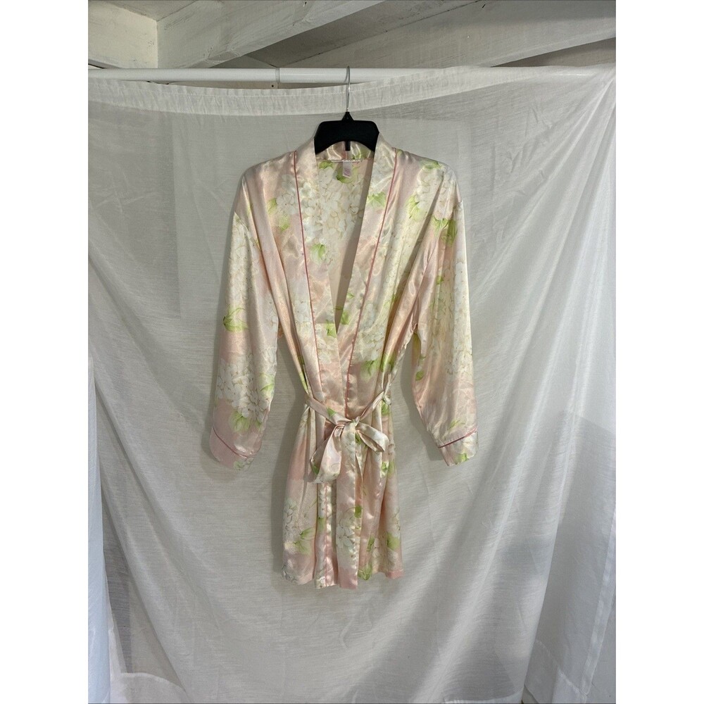 oscar de la renta pink label robe M floral satin pockets